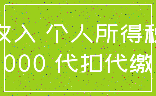 收入 个人所得税_000 代扣代缴