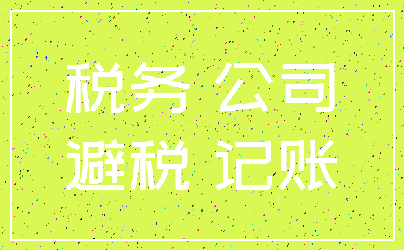 税务 公司_避税 记账