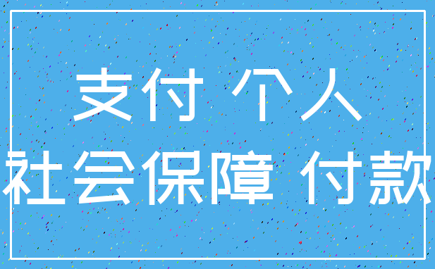 支付 个人_社会保障 付款