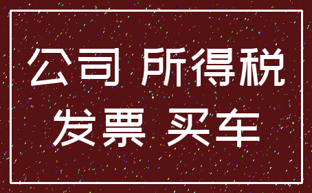 公司 所得税_发票 买车