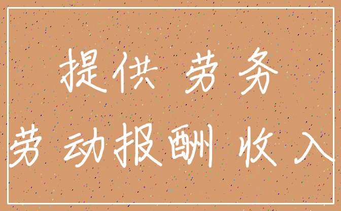 提供 劳务_劳动报酬 收入