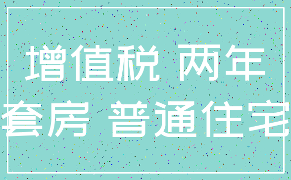 增值税 两年_套房 普通住宅