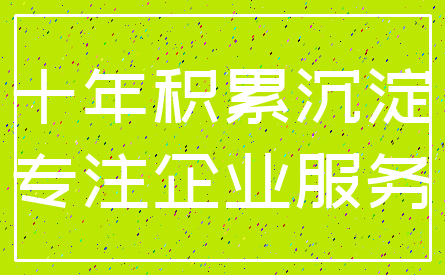 十年积累沉淀_专注企业服务