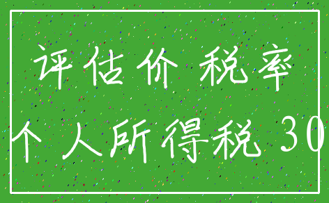 评估价 税率_个人所得税 30