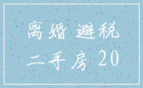 离婚 避税_二手房 20