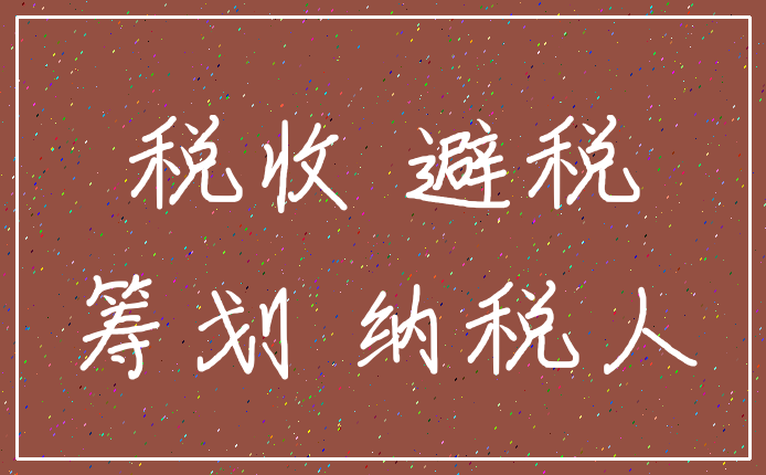 税收 避税_筹划 纳税人