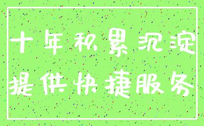 十年积累沉淀_提供快捷服务