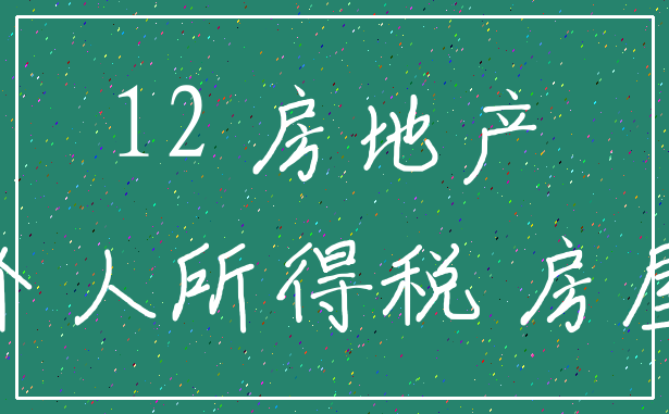 12 房地产_个人所得税 房屋