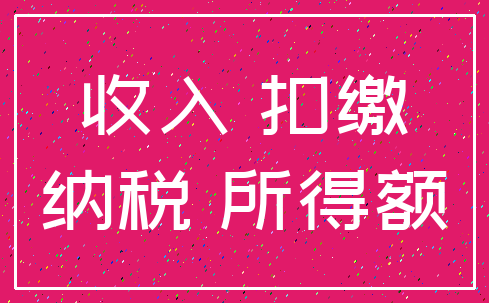 收入 扣缴_纳税 所得额