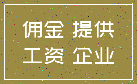 佣金 提供_工资 企业