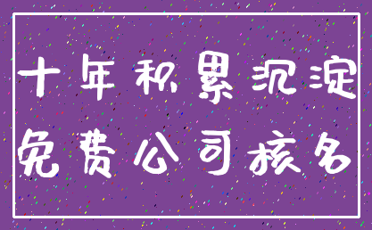 十年积累沉淀_免费公司核名