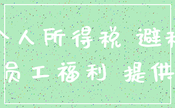 个人所得税 避税_员工福利 提供
