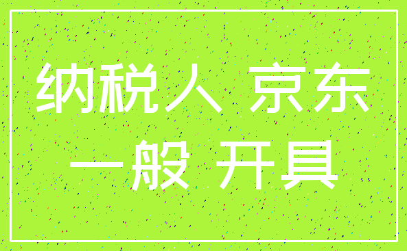 纳税人 京东_一般 开具