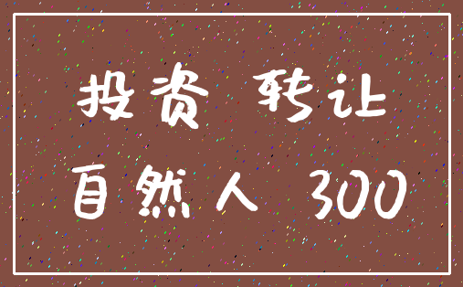 投资 转让_自然人 300
