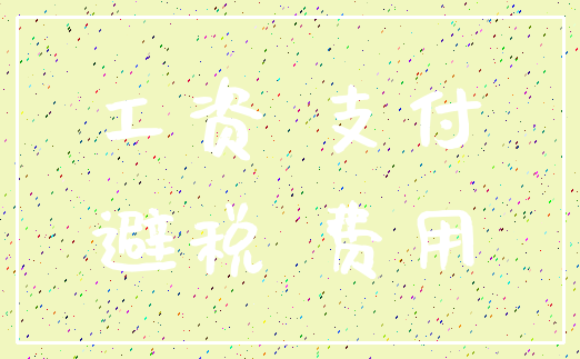 工资 支付_避税 费用