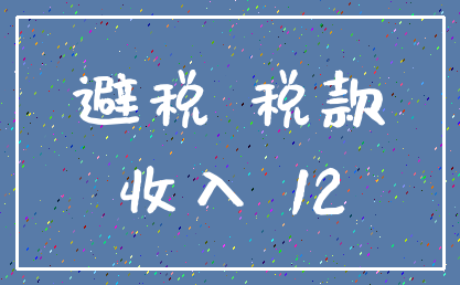 避税 税款_收入 12