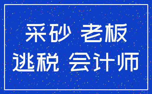 采砂 老板_逃税 会计师