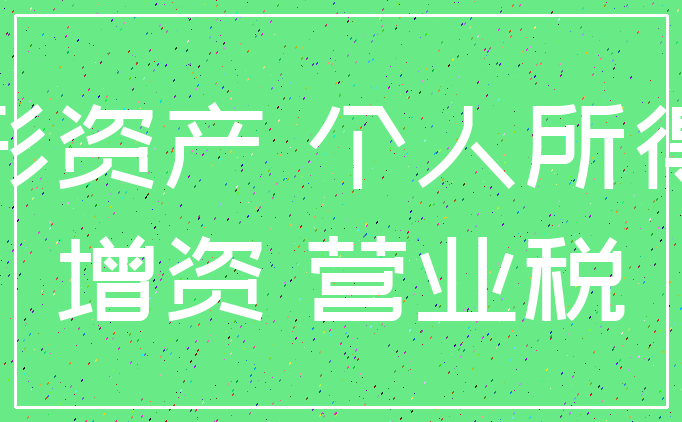 无形资产 个人所得税_增资 营业税