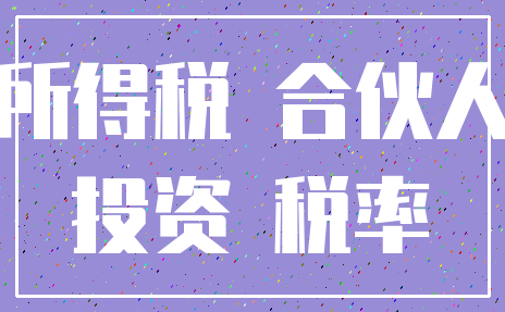 所得税 合伙人_投资 税率