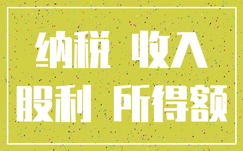 纳税 收入_股利 所得额