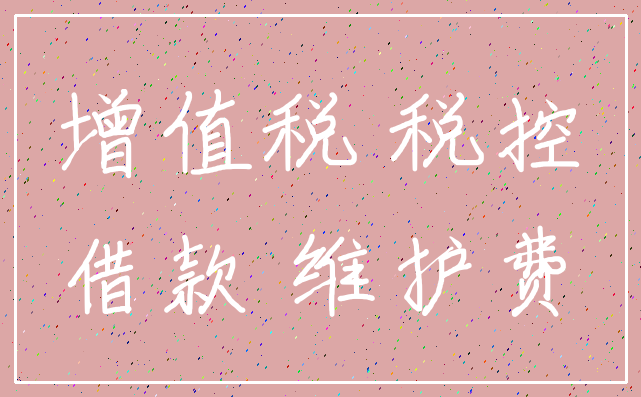 增值税 税控_借款 维护费