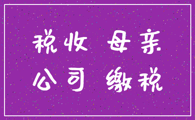 税收 母亲_公司 缴税