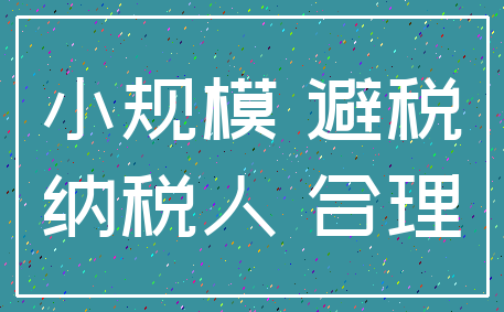 小规模 避税_纳税人 合理