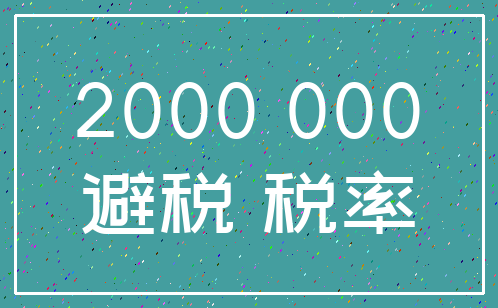 2000 000_避税 税率