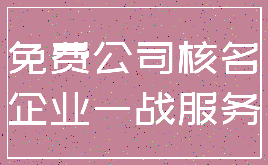 免费公司核名_企业一战服务