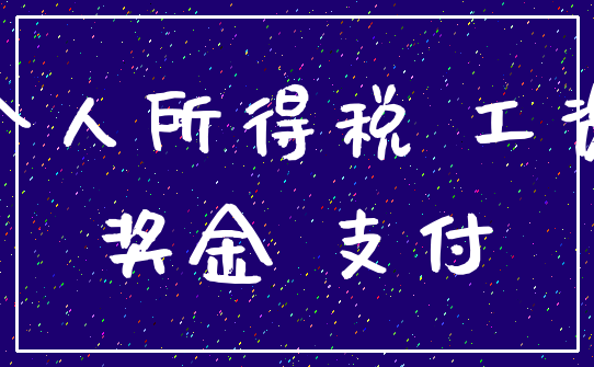 个人所得税 工资_奖金 支付