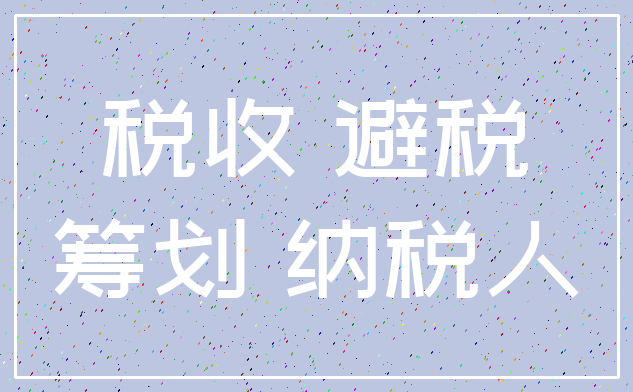 税收 避税_筹划 纳税人