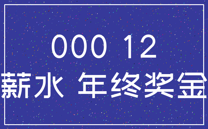 000 12_薪水 年终奖金