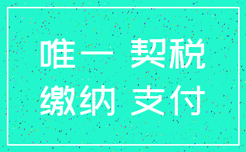 唯一 契税_缴纳 支付