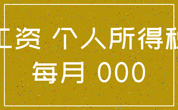 工资 个人所得税_每月 000