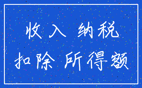收入 纳税_扣除 所得额