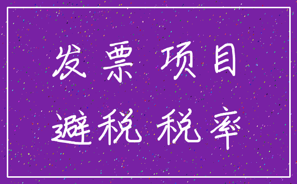 发票 项目_避税 税率