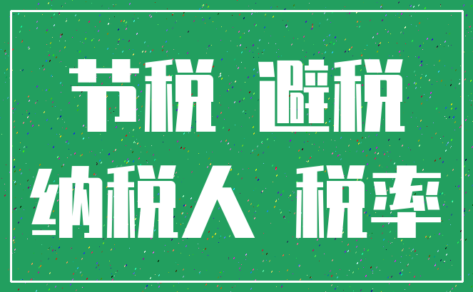 节税 避税_纳税人 税率