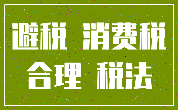 避税 消费税_合理 税法