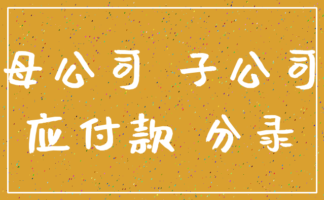 母公司 子公司_应付款 分录
