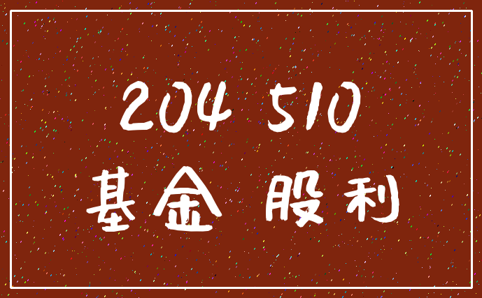 204 510_基金 股利