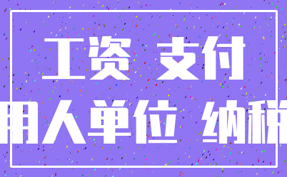工资 支付_用人单位 纳税