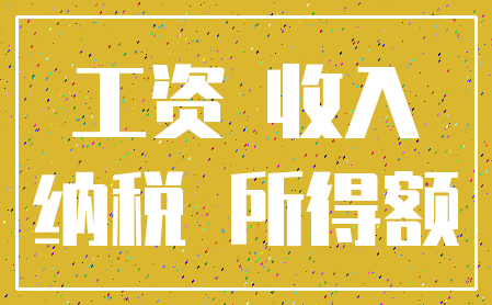 工资 收入_纳税 所得额