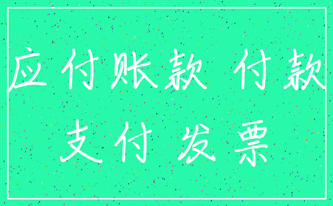 应付账款 付款_支付 发票