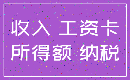 收入 工资卡_所得额 纳税