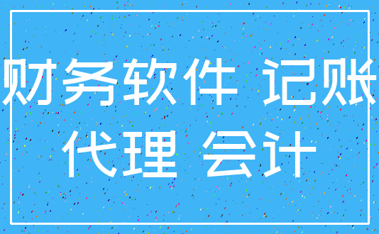 财务软件 记账_代理 会计