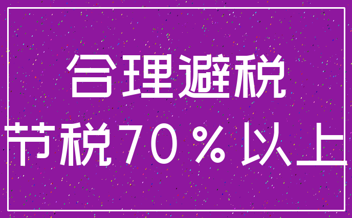 合理避税_节税70%以上