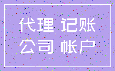 代理 记账_公司 帐户