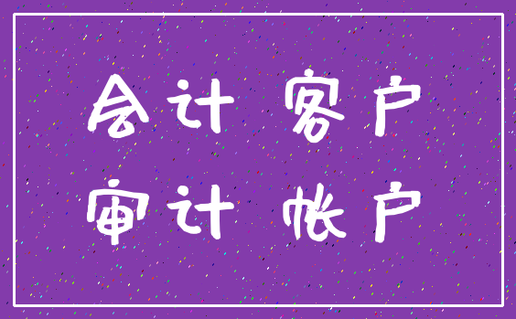 会计 客户_审计 帐户