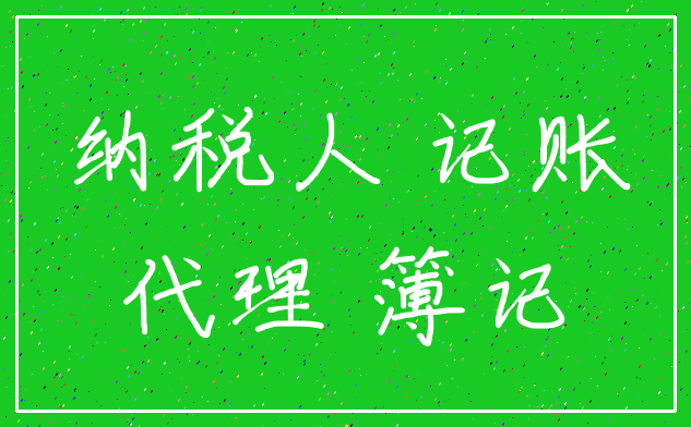 纳税人 记账_代理 簿记