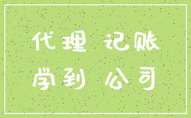 代理 记账_学到 公司